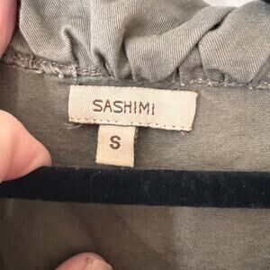 Sashimi size small green jacket with oversized collar size 8